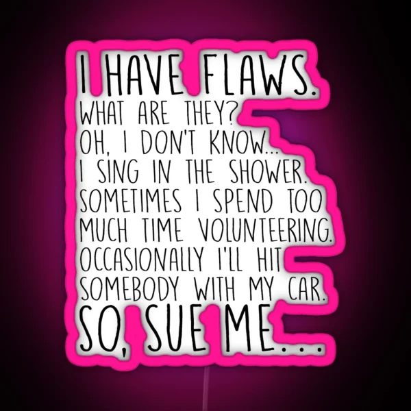 Michael Scott Dunder Mifflin Quote Flaws RGB Neon Sign