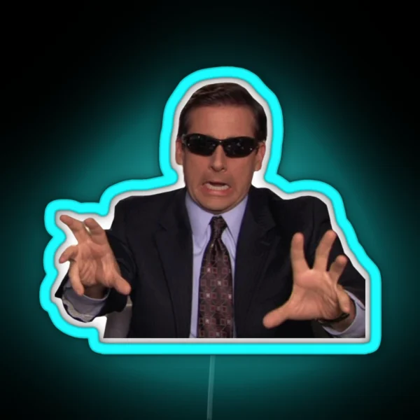 Michael Scott Funny Meme RGB Neon Sign