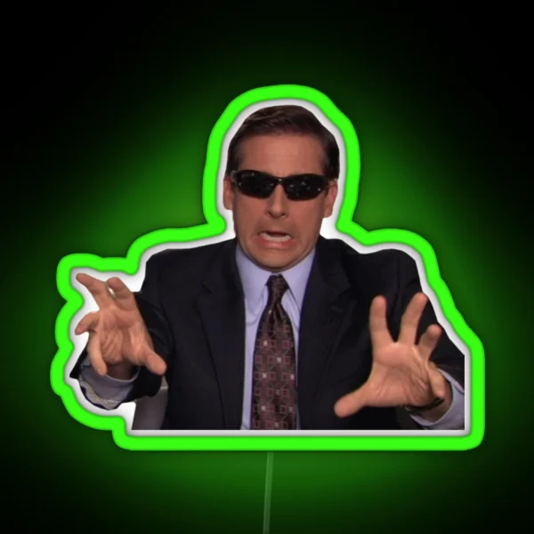 Michael Scott Funny Meme RGB Neon Sign
