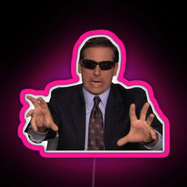 Michael Scott Funny Meme RGB Neon Sign