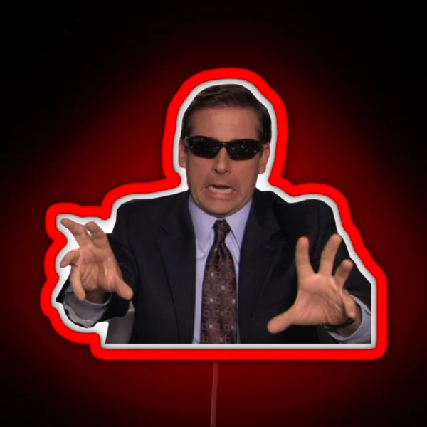Michael Scott Funny Meme RGB Neon Sign