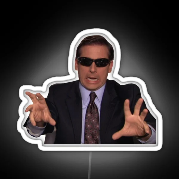 Michael Scott Funny Meme RGB Neon Sign