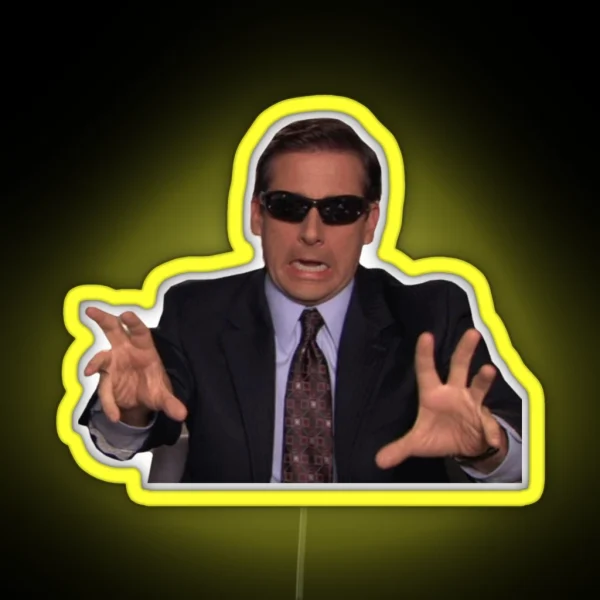 Michael Scott Funny Meme RGB Neon Sign