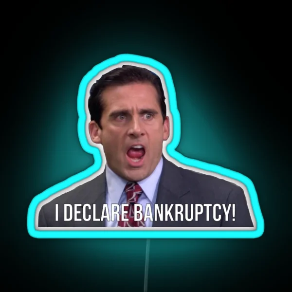 Michael Scott I Declare Bankruptcy RGB Neon Sign