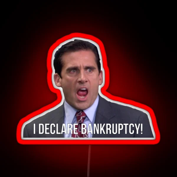 Michael Scott I Declare Bankruptcy RGB Neon Sign