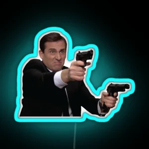 Michael Scott Michael Scarn Threat Level Midnight RGB Neon Sign