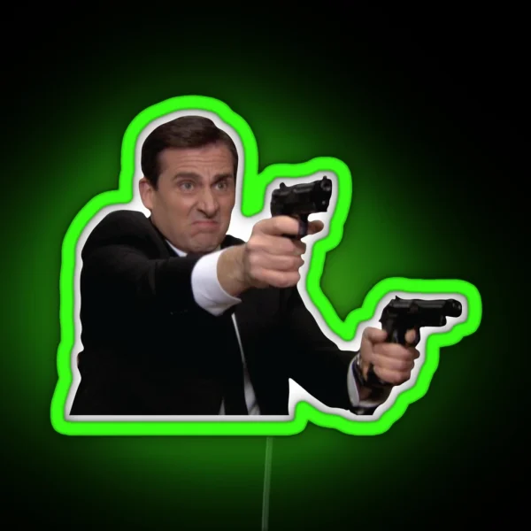 Michael Scott Michael Scarn Threat Level Midnight RGB Neon Sign