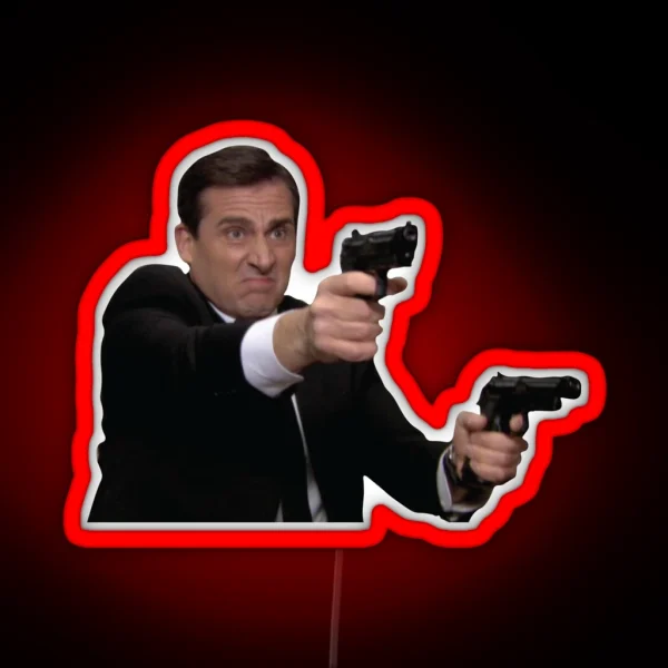 Michael Scott Michael Scarn Threat Level Midnight RGB Neon Sign