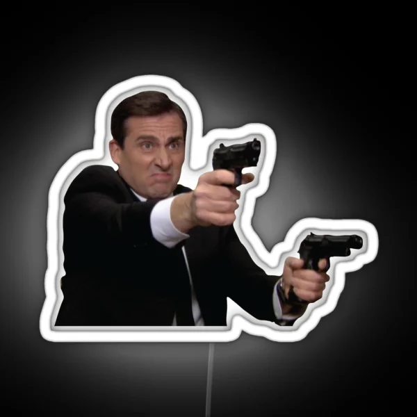 Michael Scott Michael Scarn Threat Level Midnight RGB Neon Sign