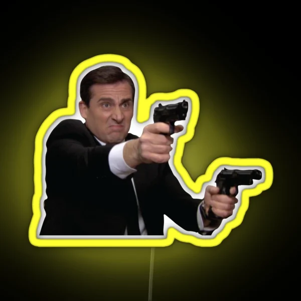 Michael Scott Michael Scarn Threat Level Midnight RGB Neon Sign