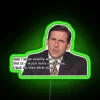 Michael Scott neon sign with vibrant RGB colors - green