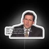 Michael Scott RGB Neon Sign on White Background.