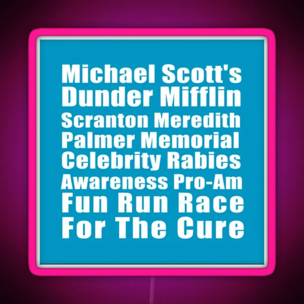 Michael Scott S Dunder Mifflin Scranton RGB Neon Sign
