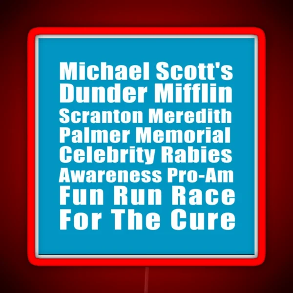 Michael Scott S Dunder Mifflin Scranton RGB Neon Sign