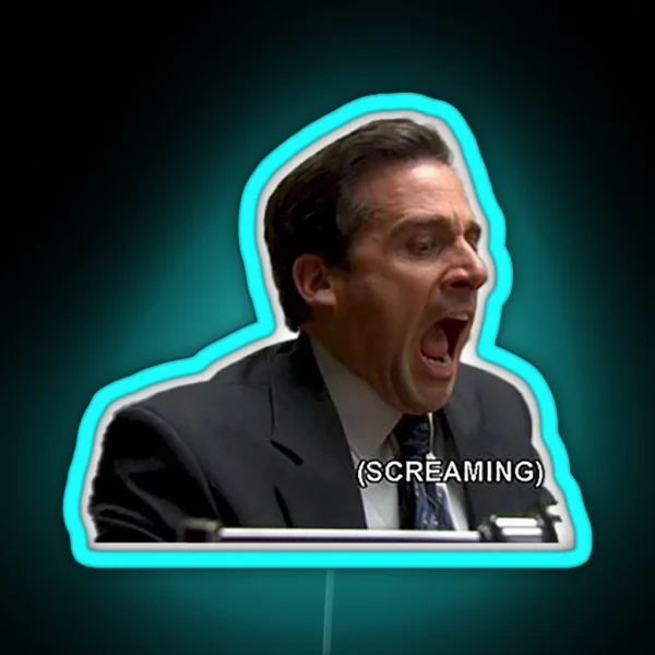 Michael Scott Screaming RGB Neon Sign