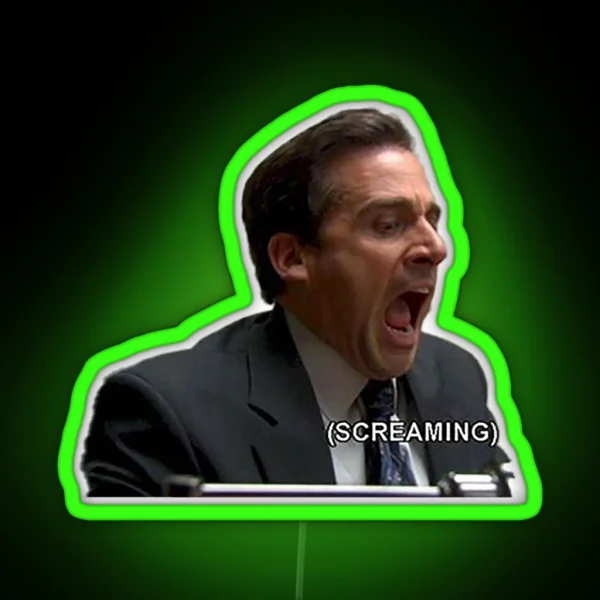 Michael Scott Screaming RGB Neon Sign