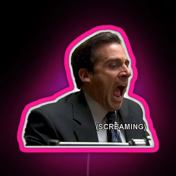 Michael Scott Screaming RGB Neon Sign
