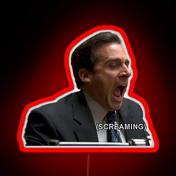 Michael Scott Screaming RGB Neon Sign