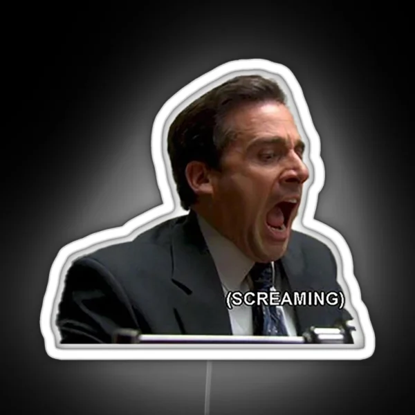 Michael Scott Screaming RGB Neon Sign