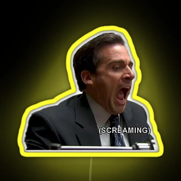 Michael Scott Screaming RGB Neon Sign