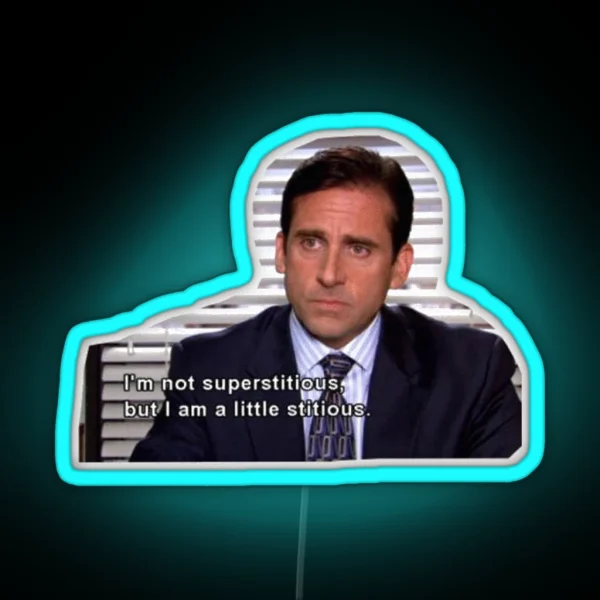Michael Scott Superstitious RGB Neon Sign