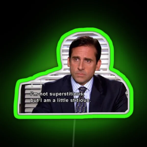 Michael Scott Superstitious RGB Neon Sign