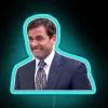 Michael Scott The Office RGB Neon Sign Blue