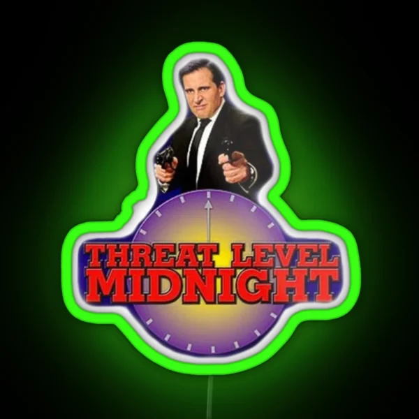 Michael Scott Threat Level Midnight The Office RGB Neon Sign