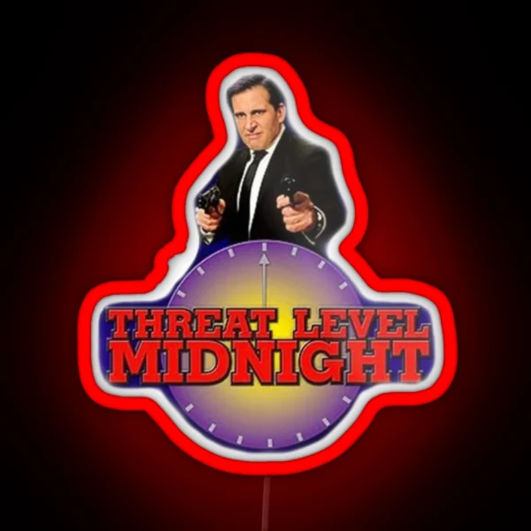 Michael Scott Threat Level Midnight The Office RGB Neon Sign