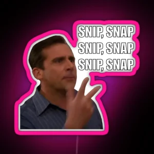 Micheal Scott Snip Snap RGB Neon Sign