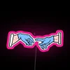 michelangelo creation of adam digital art neon sign rgb blue gloves pink variant