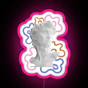 Michelangelo S David Spongebob Flowers Inspired RGB Neon Sign