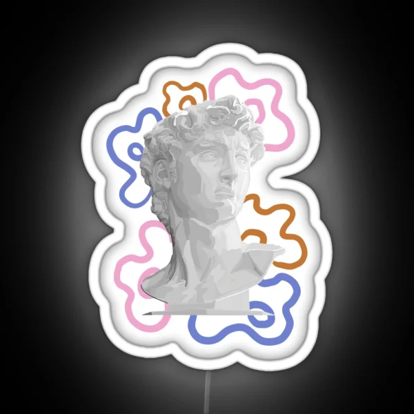 Michelangelo S David Spongebob Flowers Inspired RGB Neon Sign