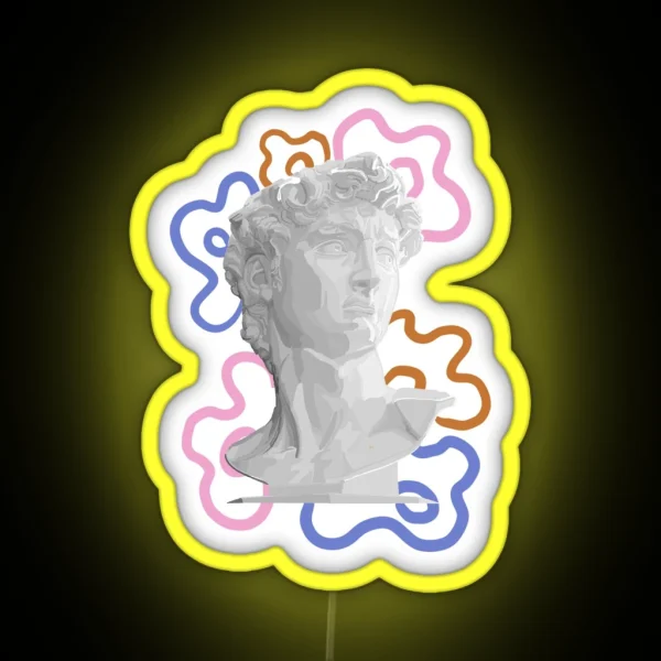 Michelangelo S David Spongebob Flowers Inspired RGB Neon Sign