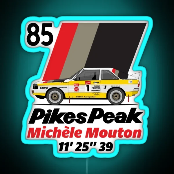 Michele Mouton Pikes Peak 1985 RGB Neon Sign