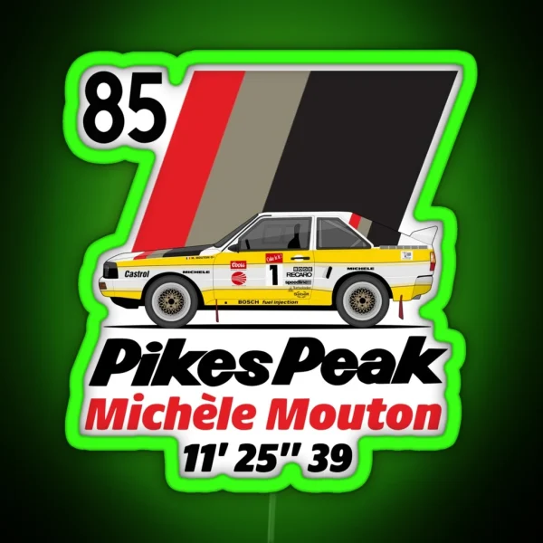 Michele Mouton Pikes Peak 1985 RGB Neon Sign