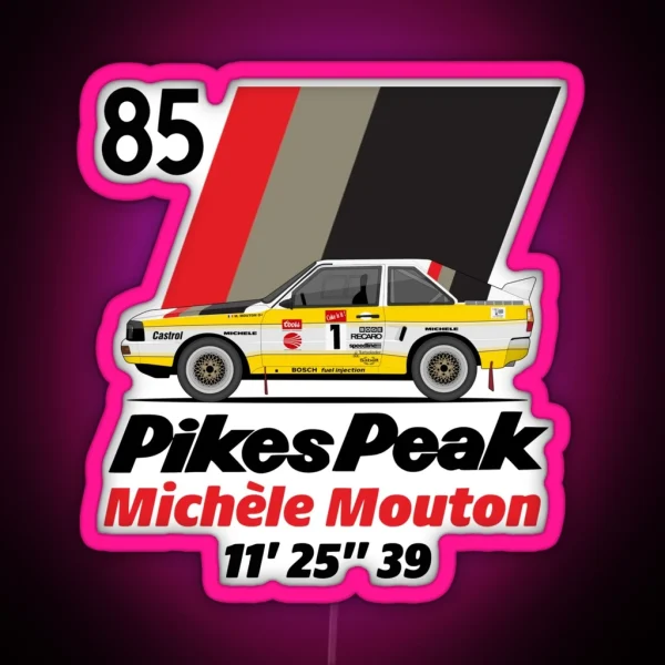 Michele Mouton Pikes Peak 1985 RGB Neon Sign