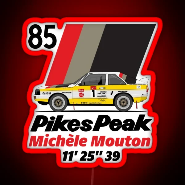 Michele Mouton Pikes Peak 1985 RGB Neon Sign