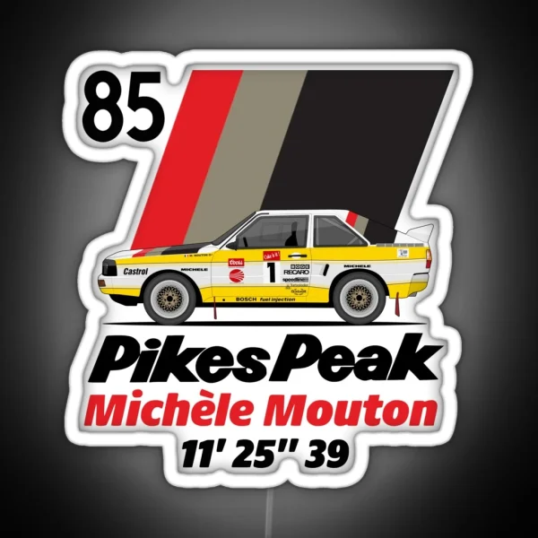 Michele Mouton Pikes Peak 1985 RGB Neon Sign