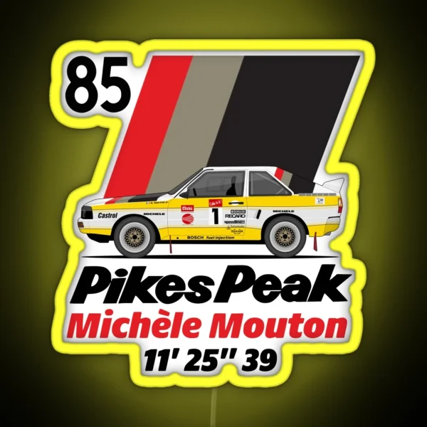 Michele Mouton Pikes Peak 1985 RGB Neon Sign