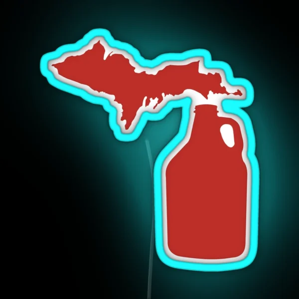 Michigan Beer Growler RGB Neon Sign