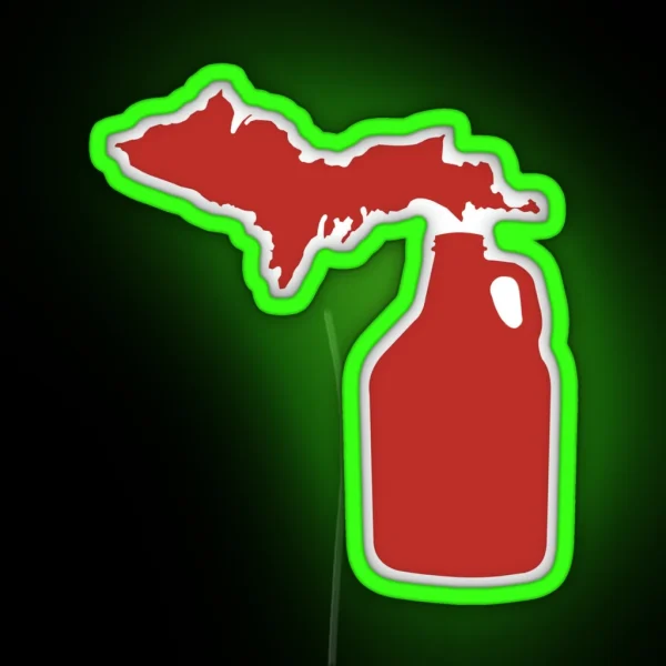 Michigan Beer Growler RGB Neon Sign
