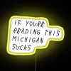 michigan sucks neon led rgb sign in yellow