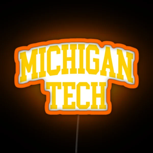 Michigan Tech College Font Curved RGB Neon Sign