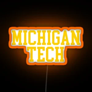 Michigan Tech Varisty Font Curved RGB Neon Sign