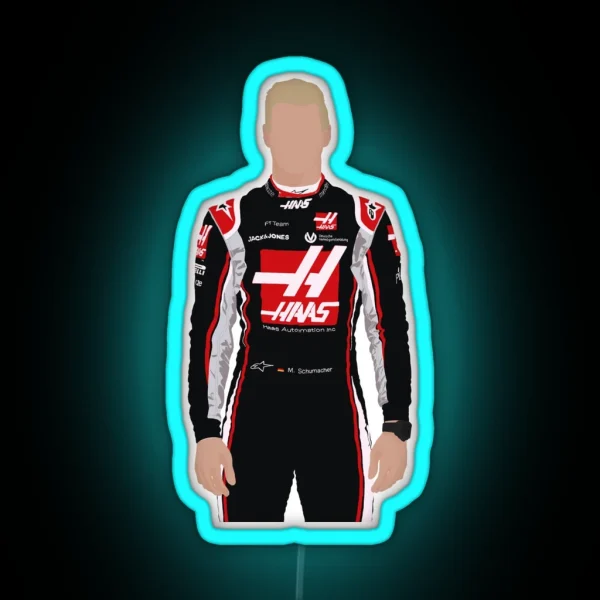 Mick Schumacher Haas Race Suit RGB Neon Sign
