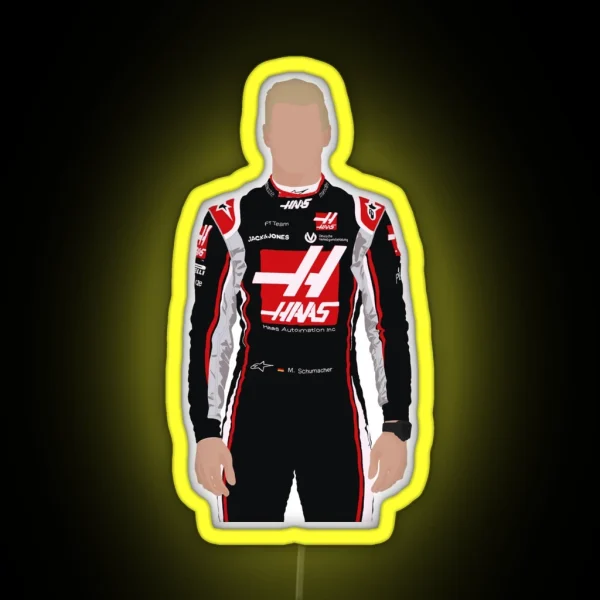 Mick Schumacher Haas Race Suit RGB Neon Sign
