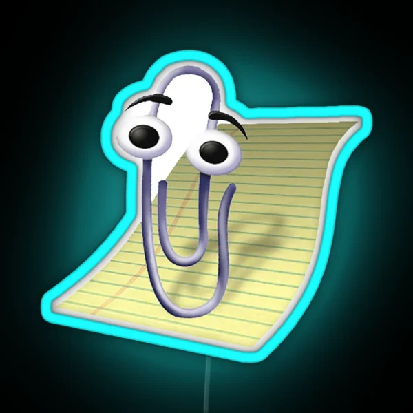 Microsoft Clippy Office Assistant RGB Neon Sign