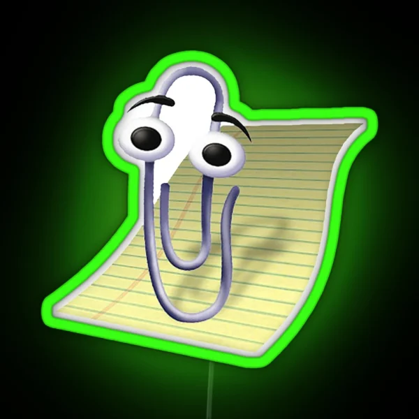 Microsoft Clippy Office Assistant RGB Neon Sign