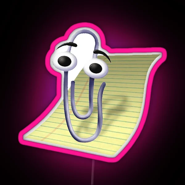 Microsoft Clippy Office Assistant RGB Neon Sign